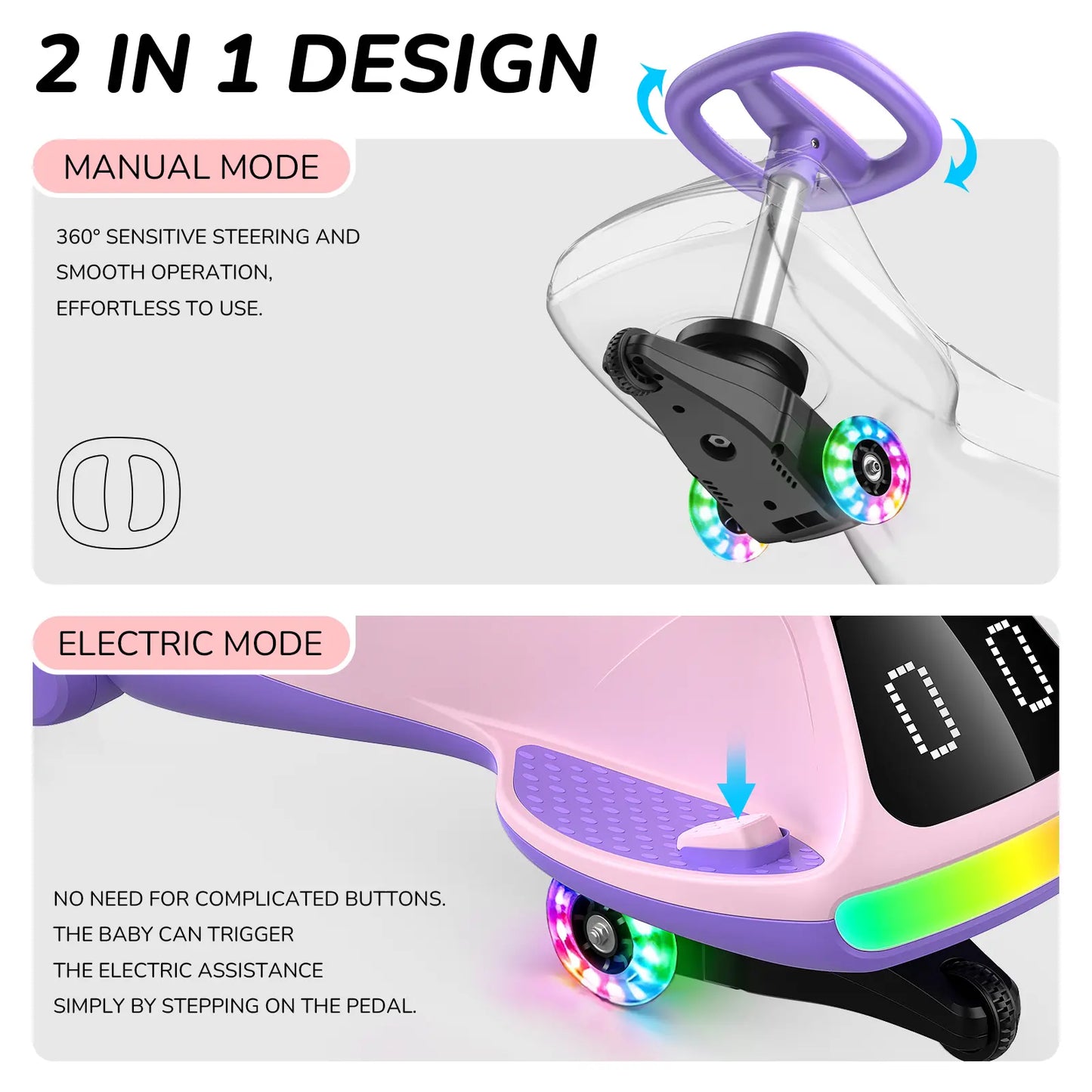 Complete Light-Up Music Ride Car