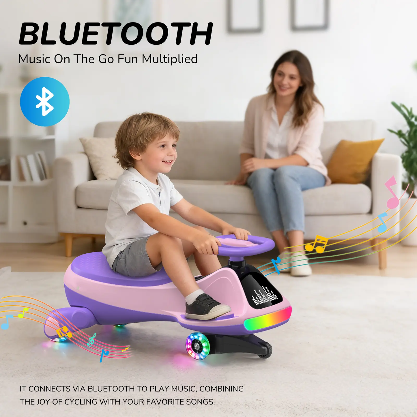 Complete Light-Up Music Ride Car