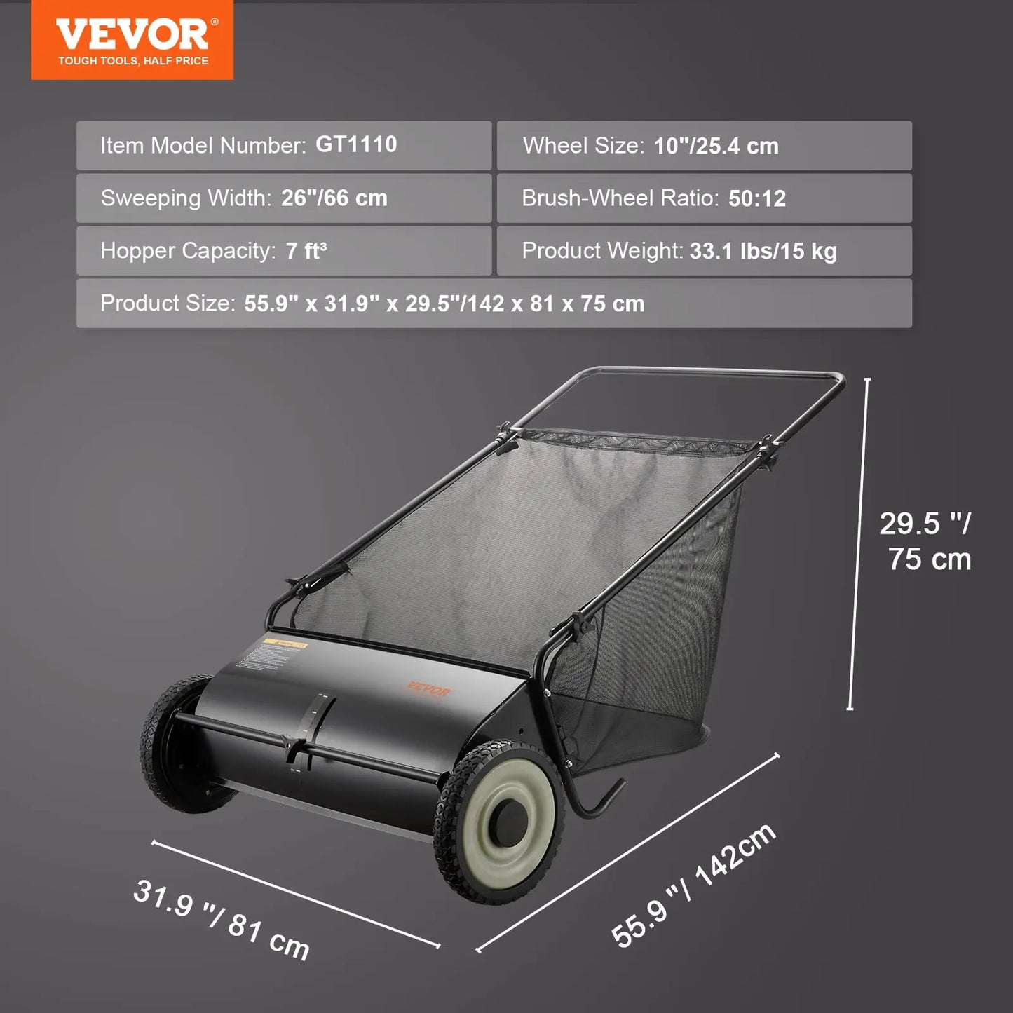 Advanced 21-Inch Lawn Cleanup Sweeper