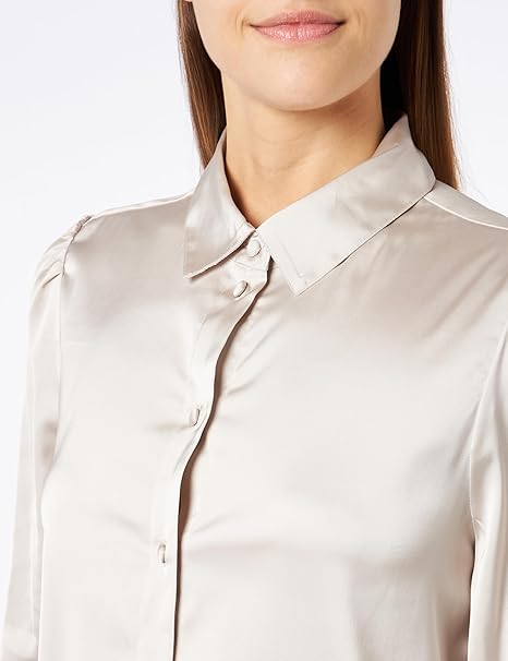 Long-Sleeve Button-Down Stretch Satin Shirt