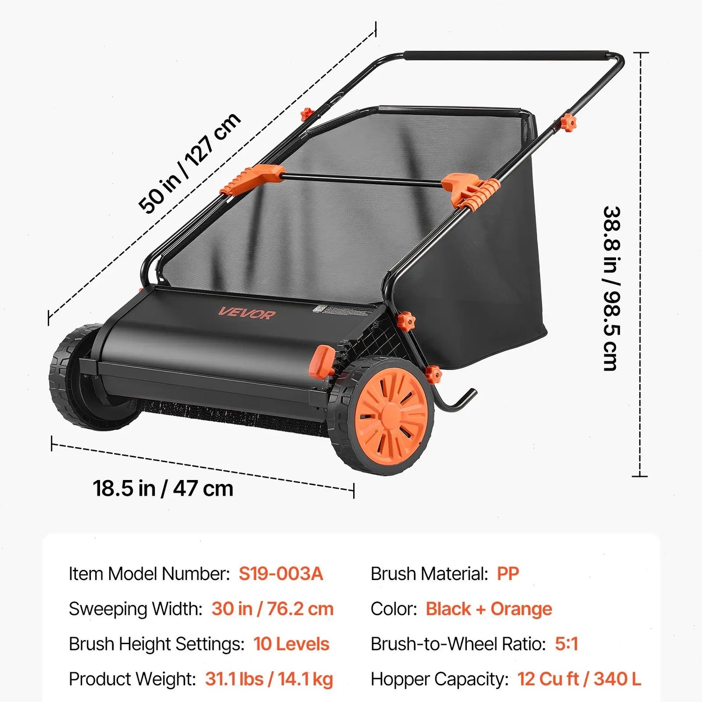 Advanced 21-Inch Lawn Cleanup Sweeper
