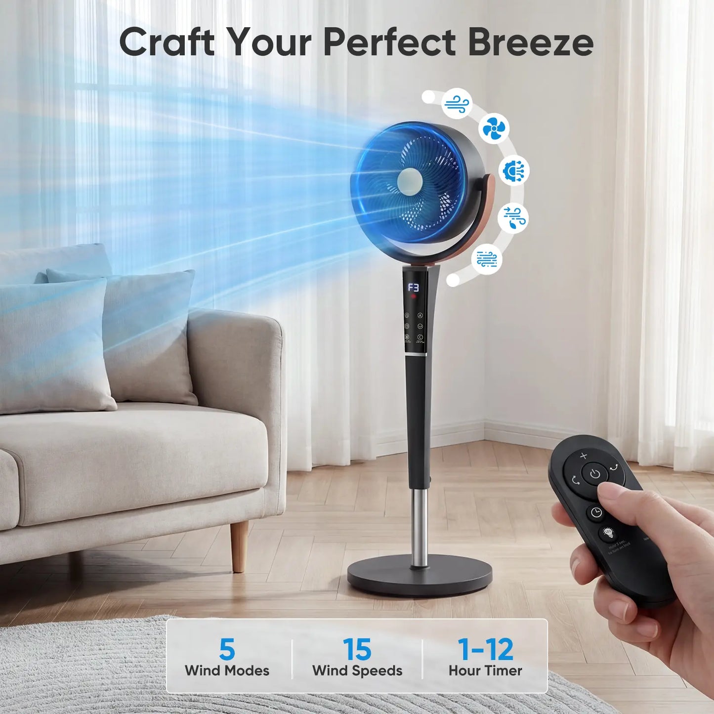 ComfortWave Remote Oscillating Fan